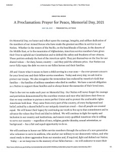 Memorial Day Proclamation 2021 Page 1